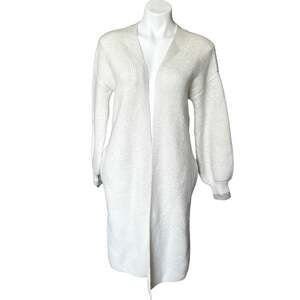 Boden cream Longline knit duster cardigan pockets size 2